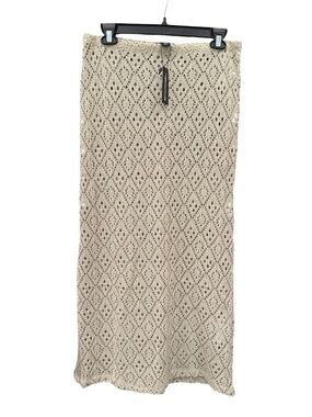 PrettyLittleThing Beige Crochet Midaxi‎ Skirt